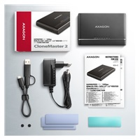 AXAGON ADSA-CC USB-C 10Gbps - NVMe M.2 SSD & SATA 2.5"/3.5" SSD/HDD CLONE MASTER 2 adapter