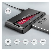 AXAGON ADSA-CC USB-C 10Gbps - NVMe M.2 SSD & SATA 2.5"/3.5" SSD/HDD CLONE MASTER 2 adapter
