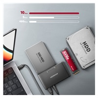 AXAGON ADSA-CC USB-C 10Gbps - NVMe M.2 SSD & SATA 2.5"/3.5" SSD/HDD CLONE MASTER 2 adapter