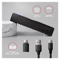 AXAGON EE25-GTR, USB-C 10Gbps - SATA 6G 2.5" metalowa obudowa RIBBED, czarna