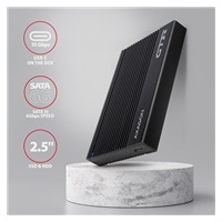 AXAGON EE25-GTR, USB-C 10Gbps - SATA 6G 2.5" metalowa obudowa RIBBED, czarna