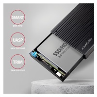 AXAGON EE25-GTR, USB-C 10Gbps - SATA 6G 2.5" metalowa obudowa RIBBED, czarna