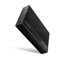 AXAGON EE35-GTR, USB-C 5Gbps - SATA 6G 3.5" metalowa obudowa RIBBED, czarna