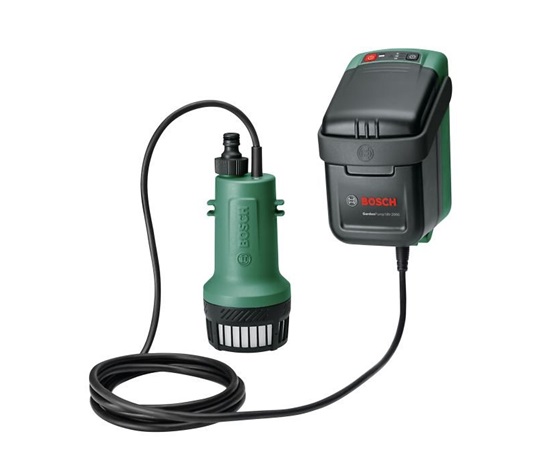 BOSCH GardenPump 18V-2000, akumulátorové čerpadlo na dešťovou vodu, 18 V, 2000 l/h, akumulátor 2.5 Ah