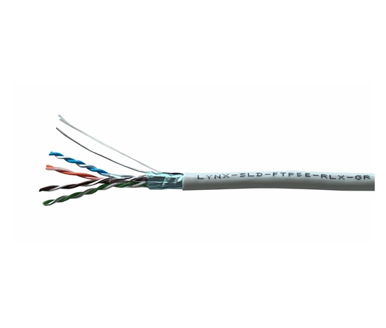 FTP kabel LYNX REELEX AIR, Cat5E, drát, PVC, Eca, šedý, 305m