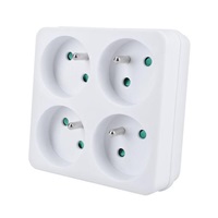 Solight rozbočka, 4 x 10A, dětská pojistka, bílá