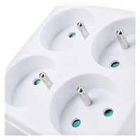 Solight rozbočka, 4 x 10A, dětská pojistka, bílá
