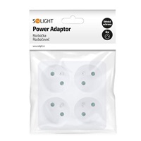 Solight rozbočka, 4 x 10A, dětská pojistka, bílá