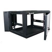 XtendLan 19" dvoudílný nástěnný rozvaděč 15U 600x550, nosnost 60 kg, skleněné dveře, svařovaný,černý