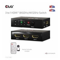 Club3D Switch 1:3 HDMI 8K60Hz/4K120Hz, 3 porty