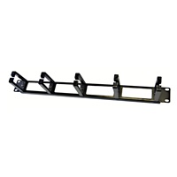 19" vyvazovací panel LEXI-Net 1U, 5x plastový úchyt 40x60mm, průchozí, černý