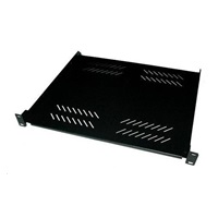 BAZAR - XtendLan 19" police s perforací 1U/400mm, nosnost 25kg, černá - poškozeno, prohnuté