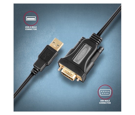 AXAGON ADS-1PSN, USB-A 2.0 - szeregowy RS-232 DB9-M Prolific adapter / kabel 1.5m