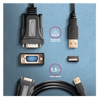 AXAGON ADS-1PSN, USB-A 2.0 - szeregowy RS-232 DB9-M Prolific adapter / kabel 1.5m