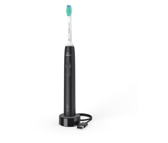 Philips HX3671/14 Sonicare 3100, zubní kartáček, pro dospělé, 31000 kmitů/min, časovač, tlakový senzor, indikátor, černý