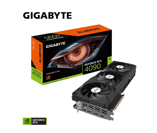 GIGABYTE VGA NVIDIA GeForce RTX 4090 WINDFORCE V2 24G, 24G GDDR6X, 3xDP, 1xHDMI