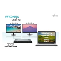i-tec USB 3.0 / USB-C / Thunderbolt Dual Display Docking Station + PD 100W