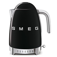 Smeg KLF04BLEU rychlovarná konvice, 1,7 l (7 šálků), 2400 W, styl 50. let, řízení teploty, 7 programů, černá