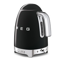 Smeg KLF04BLEU rychlovarná konvice, 1,7 l (7 šálků), 2400 W, styl 50. let, řízení teploty, 7 programů, černá