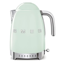 Smeg KLF04PGEU rychlovarná konvice, 1,7 l (7 šálků), 2400 W, styl 50. let, řízení teploty, 7 programů, pastelově zelená
