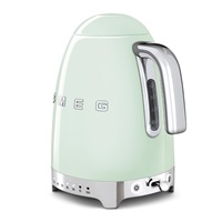 Smeg KLF04PGEU rychlovarná konvice, 1,7 l (7 šálků), 2400 W, styl 50. let, řízení teploty, 7 programů, pastelově zelená