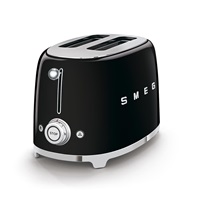 Smeg TSF01BLEU toustovač / topinkovač, 2 toasty, 6 úrovní opékání, zásuvka na drobky, styl. 50. let, černá