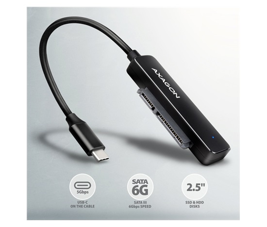 AXAGON ADSA-FP2C USB-C 5Gbps - SATA 6G, 2.5" SSD/HDD SLIM adapter