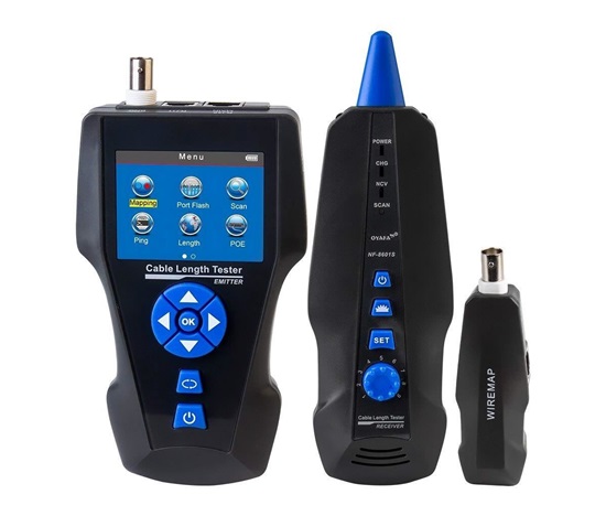 LAN Cable Tester TLCD8601S s LCD, koax, Cat3/Cat5E/Cat6/Cat7, UTP/STP, USB, PoE, ping, sonda, protismyčka