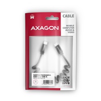 AXAGON BUCM-CM20TB, TWISTER kabel USB-C <-> USB-C, 1.1m, USB 2.0, PD 60W 3A, ALU, tpe, czarny