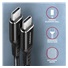 AXAGON BUCM-CM15AB, Kabel HQ USB-C <-> USB-C, 1.5 m, USB 2.0, PD 60W 3A, ALU, oplot, czarny