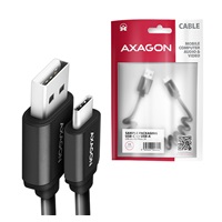 AXAGON BUCM-AM20TB, TWISTER kabel USB-C <-> USB-A, 1.1m, USB 2.0, 3A, ALU, tpe, czarny