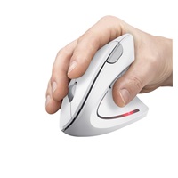 TRUST vertikální myš Verto bezdrátová ergonomická myš, USB, bílá