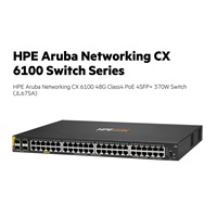 HPE Aruba Networking CX 6100 48G Class4 PoE 4SFP+ 370W Switch RENEW JL675A