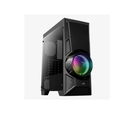 AEROCOOL skříň AeroEngine RGB, Mid tower, 1x USB 3.0, 2x USB 2.0, 2x audio, bez zdroje