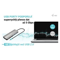 i-tec USB-C Metal Nano 2x HDMI Docking Station, PD 100W