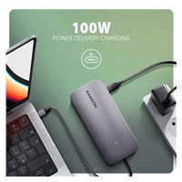 AXAGON HMC-6GM2, USB 10Gbps hub, USB-A, USB-C, HDMI, M.2 slot, SD/MicroSD, PD 100W, kabel USB-C 20cm