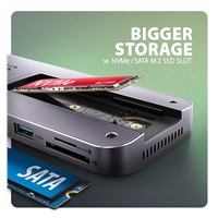 AXAGON HMC-12GM2, USB 10Gbps hub, 3x USB-A, USB-C, HDMI, DP, RJ-45 GLAN, M.2, SD/mSD, audio, PD 100W, kabel USB-C 50cm