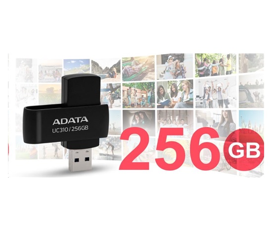 ADATA Flash Disk 256GB UC310, USB 3.2 , černá