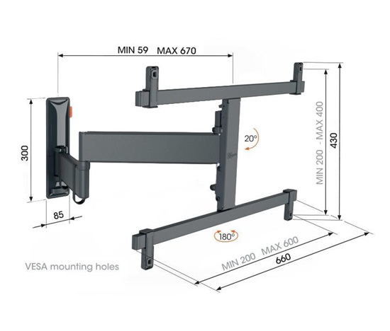 Vogel's TVM 3663 OLED TV rameno 3 klouby L