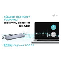 i-tec USB-C Metal Ergonomic 4K 3x Display Docking Station, PD 100W