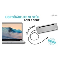 i-tec USB-C Metal Ergonomic 4K 3x Display Docking Station, PD 100W