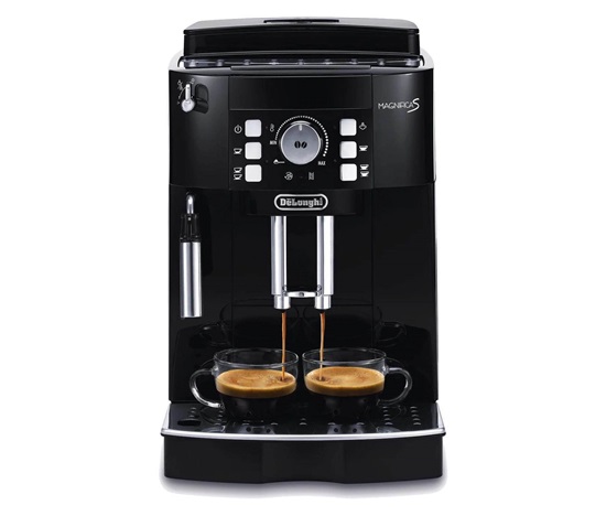 DeLonghi ECAM 21.117.B automatický kávovar, 15 bar, vestavěný mlýnek, dva šálky najednou, tryska na páru, černý
