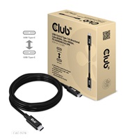Club3D Kabel USB4 Gen3x2 Type-C Oboustranný kabel 8K60Hz, Data 40 Gbps, PD 240W(48V/5A) EPR M/M 2m