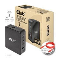 Club3D cestovní nabíječka 140W GaN technologie, 3xUSB-C, 1xUSB-A, PPS + PD 3.1 Support