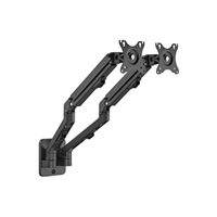 GEMBIRD Držák 2 monitorů na stěnu MA-WA2-01, naklápěcí, až do 27” a 7kg, černý