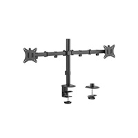 GEMBIRD Držák 2 monitorů na stůl MA-D2-01, naklápěcí, až do 32” a 9kg, černý