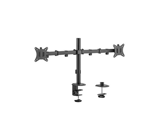 GEMBIRD Držák 2 monitorů na stůl MA-D2-01, naklápěcí, až do 32” a 9kg, černý