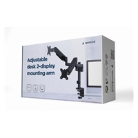 GEMBIRD Držák 2 monitorů na stůl MA-DA2P-01, naklápěcí, až do 32” a 9kg, černý