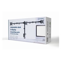 GEMBIRD Držák 3 monitorů na stůl MA-D3-01, naklápěcí, až do 27” a 7kg, černý