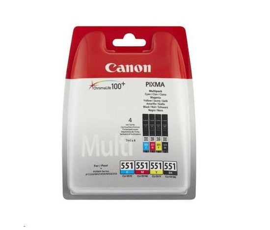 Canon CARTRIDGE CLI-551 C/M/Y/BK Multi Pack SEC pro PIXMA IP7250, IP8750, IX6850, MG5x50, MX725, MX925 (300 str.)